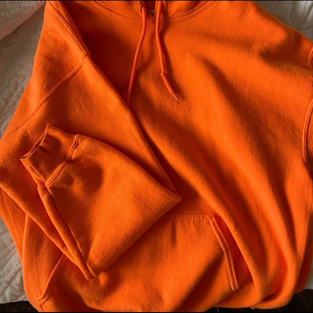oversized orange hoodie